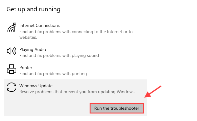 run the troubleshooter