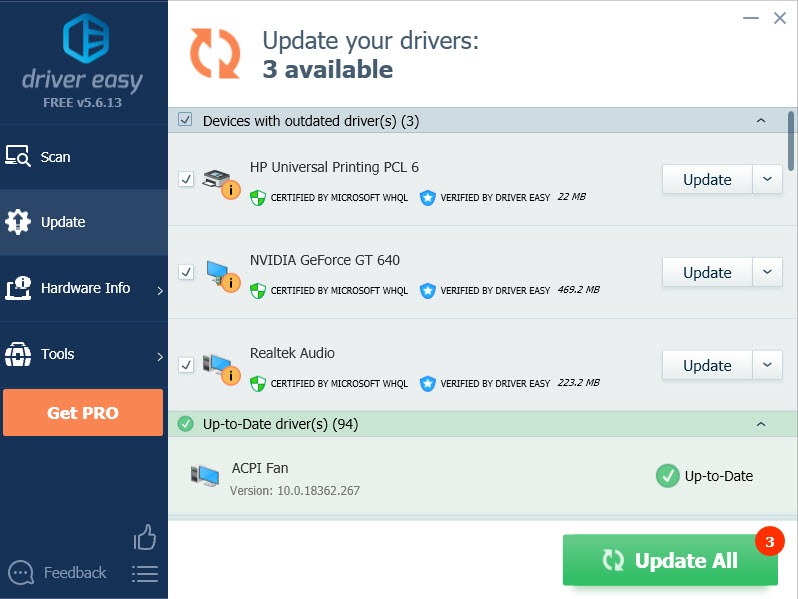 driver easy update all