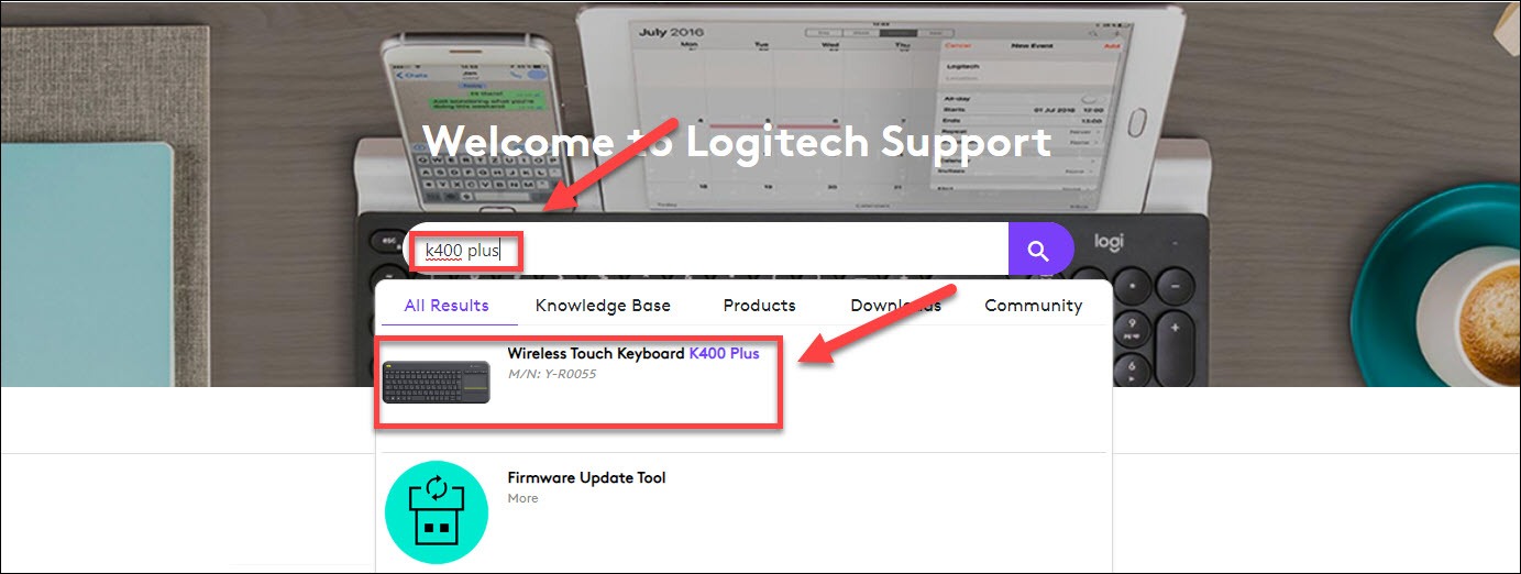 logitech k400 plus software download