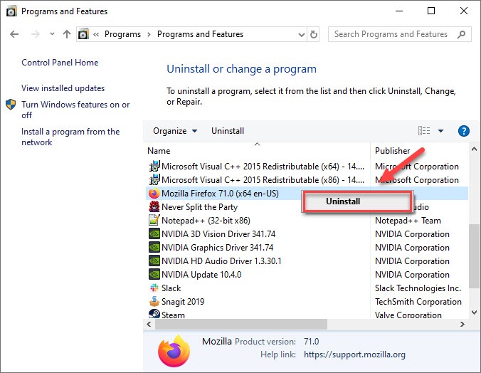 reinstall mozilla firefox windows 7