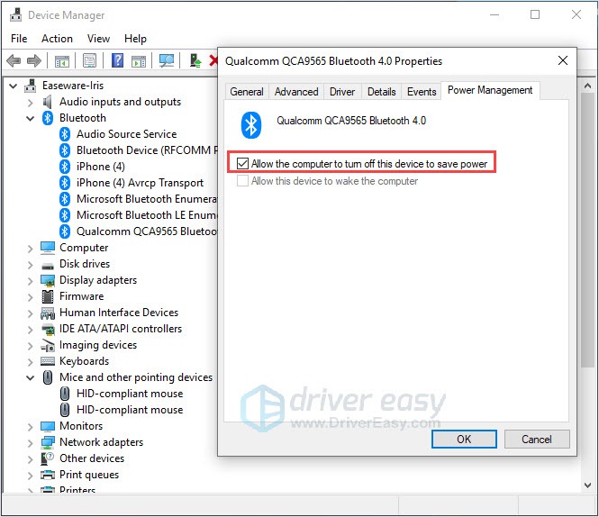 device manager power management tab missing windows 10