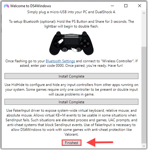 ds4 windows not detecting controller opening installer