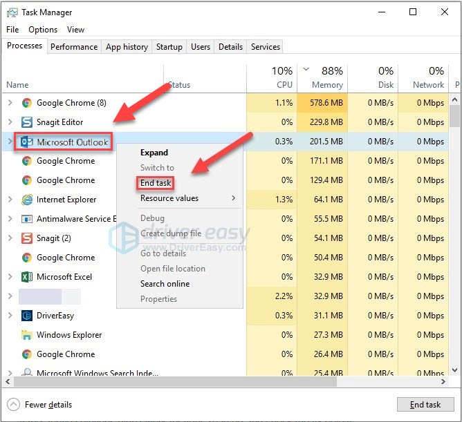 outlook 2016 stuck in offline mode