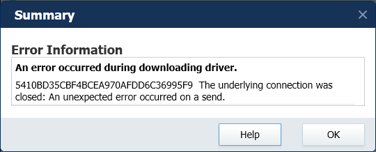 The underlying connection was closed An unexpected error occurred