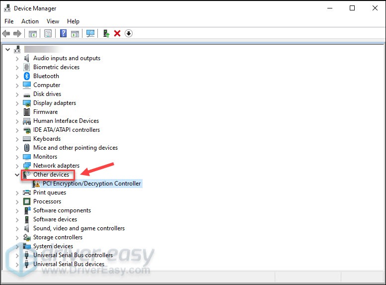 missing pci encryption decryption controller driver win7 toshiba satellite