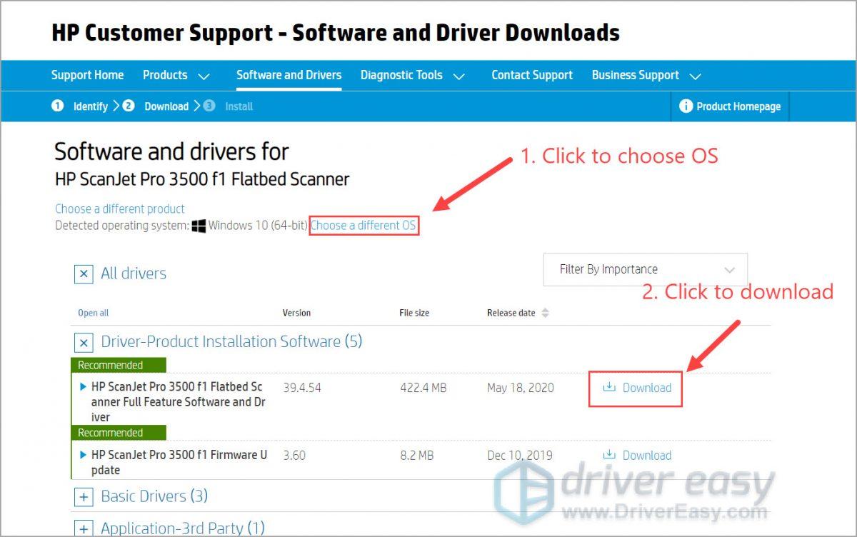 hp drivers download for windows 7