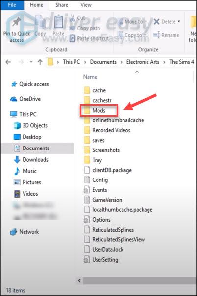 sims 4 mods folder location