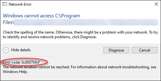 Fix 0x800704cf error when connecting to a network PC