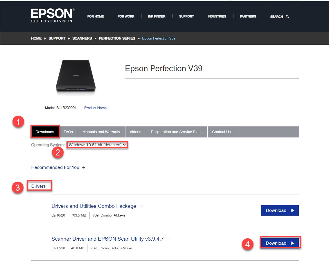 Epson Perfection V39 Driver Download for Windows 7/8/10 ...