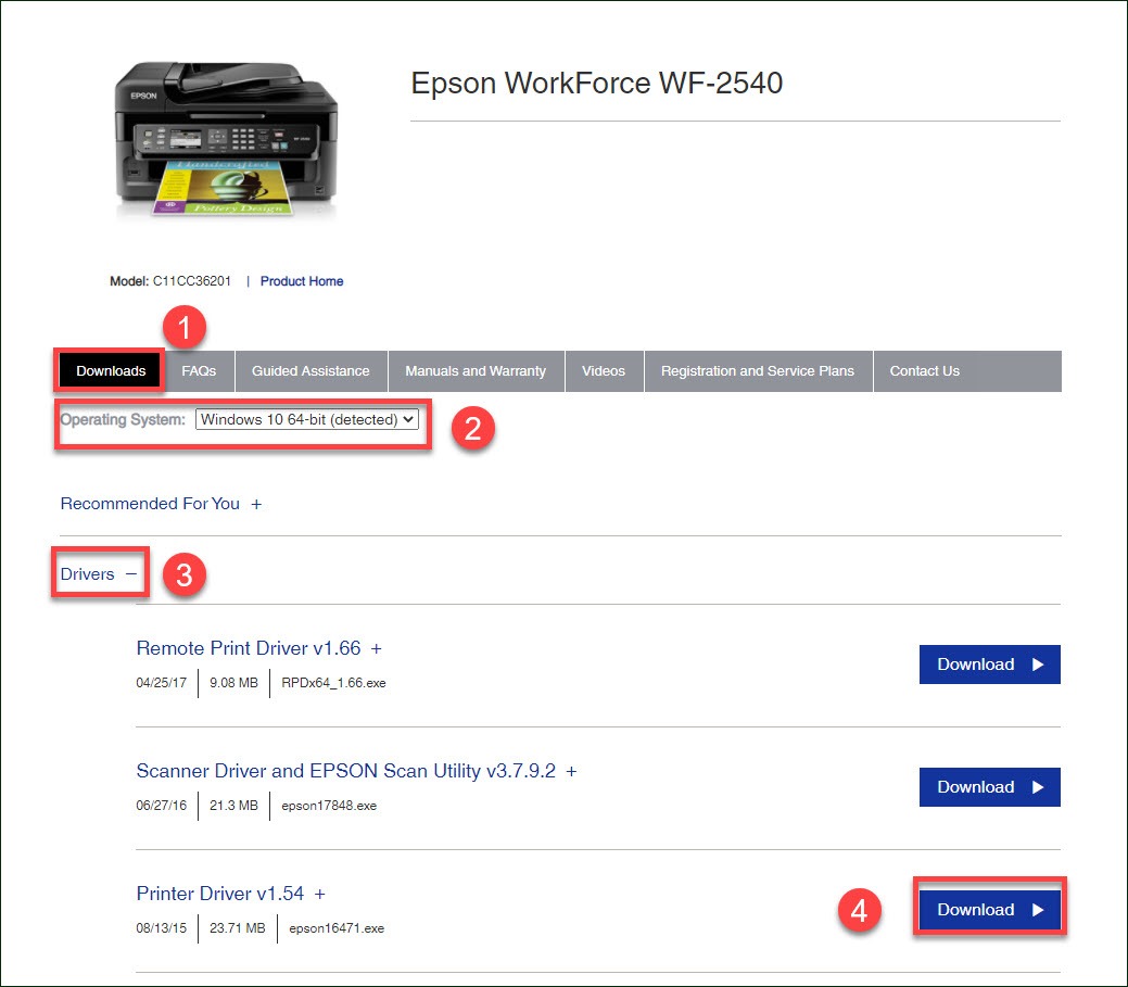 epson printer drivers wf 2540