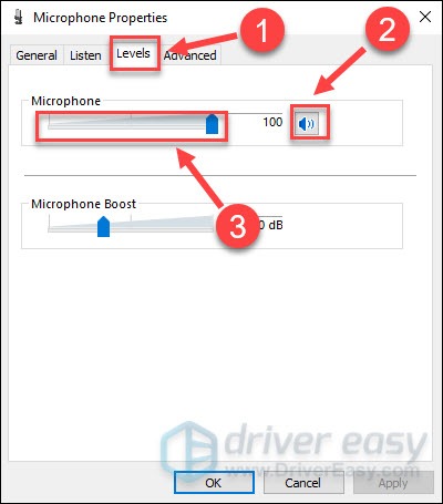 unmute microphone windows 7