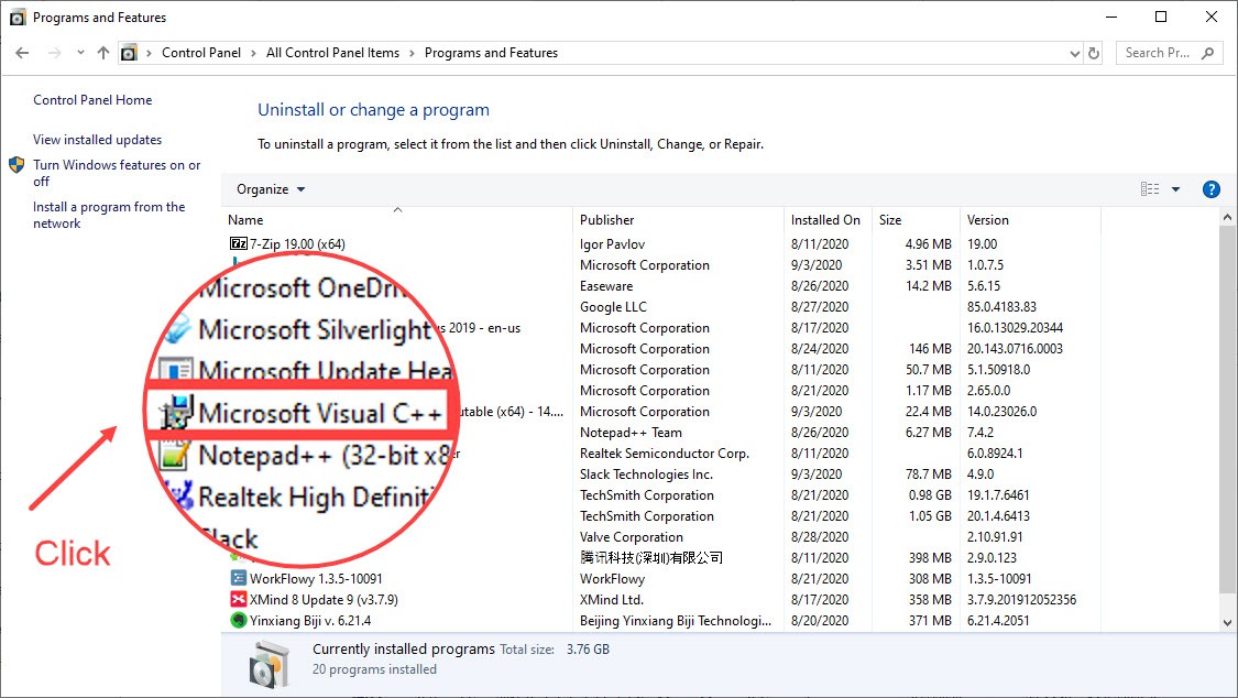 repair Microsoft Visual C++; update failed; Warframe