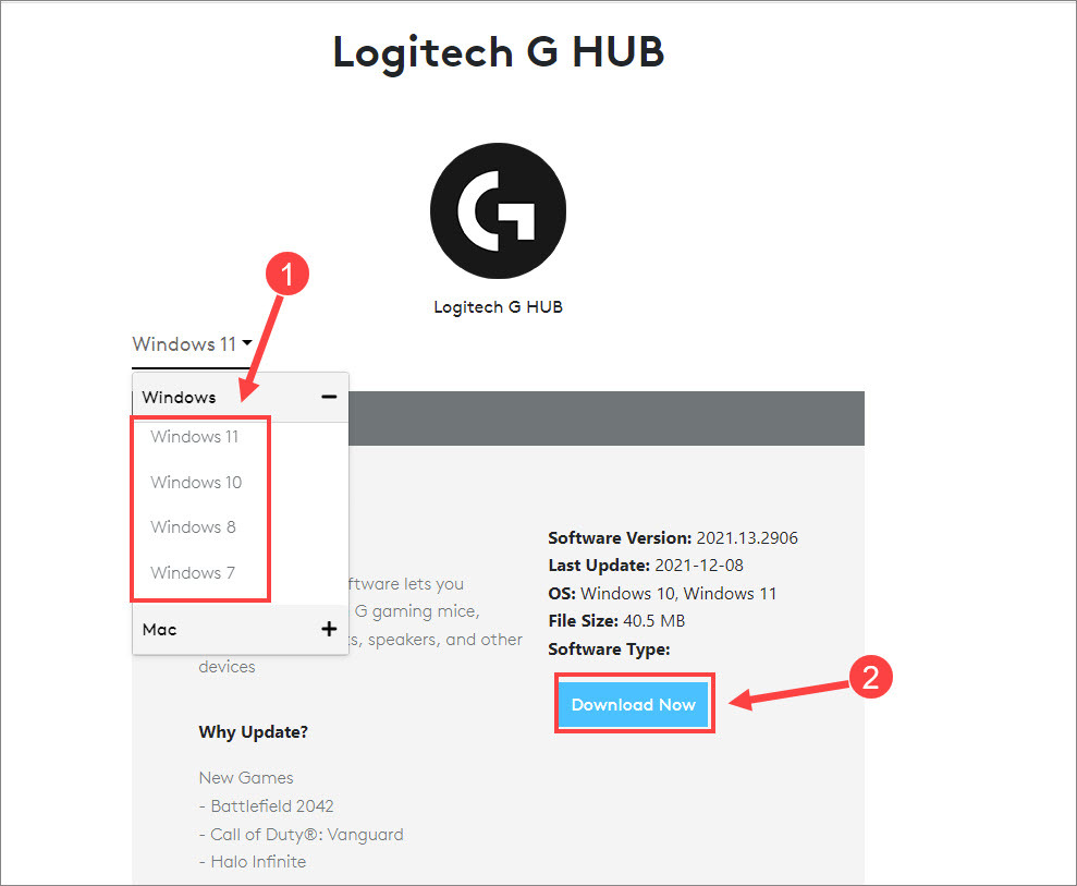 logitech g hub download