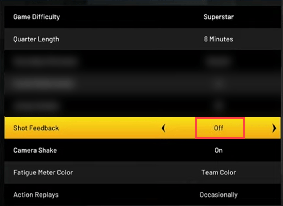turn off Shot Feedback NBA 2K21 Green Glitch