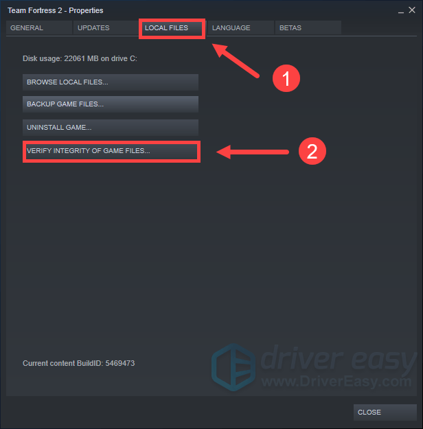 Team Fortress 2 verify integrity of game files