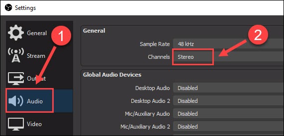 obs studio not recording desktop audio