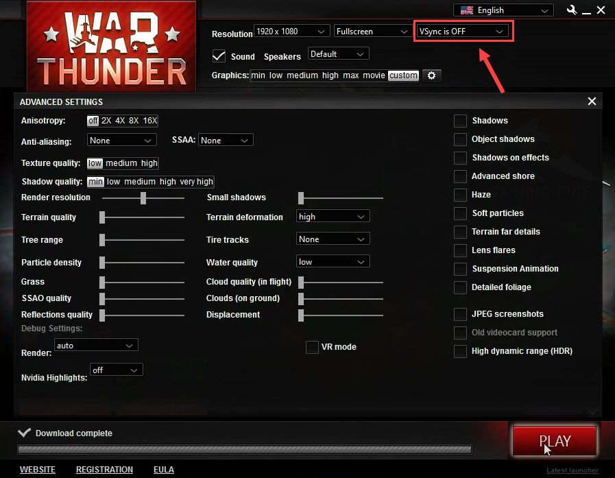 war thunder system requirements for high settings