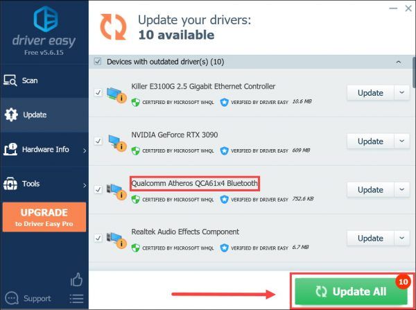 update my bluetooth driver windows 10 not in device manager