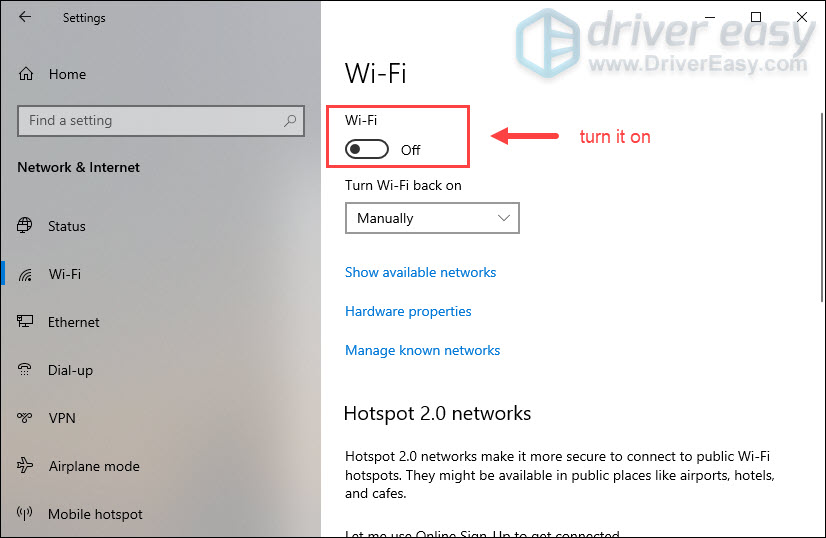 check if WiFi is enabled on computer
