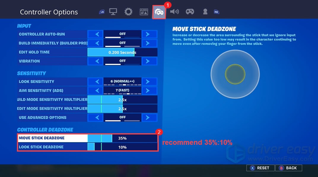 controller deadzone remove Fortnite edit delay console