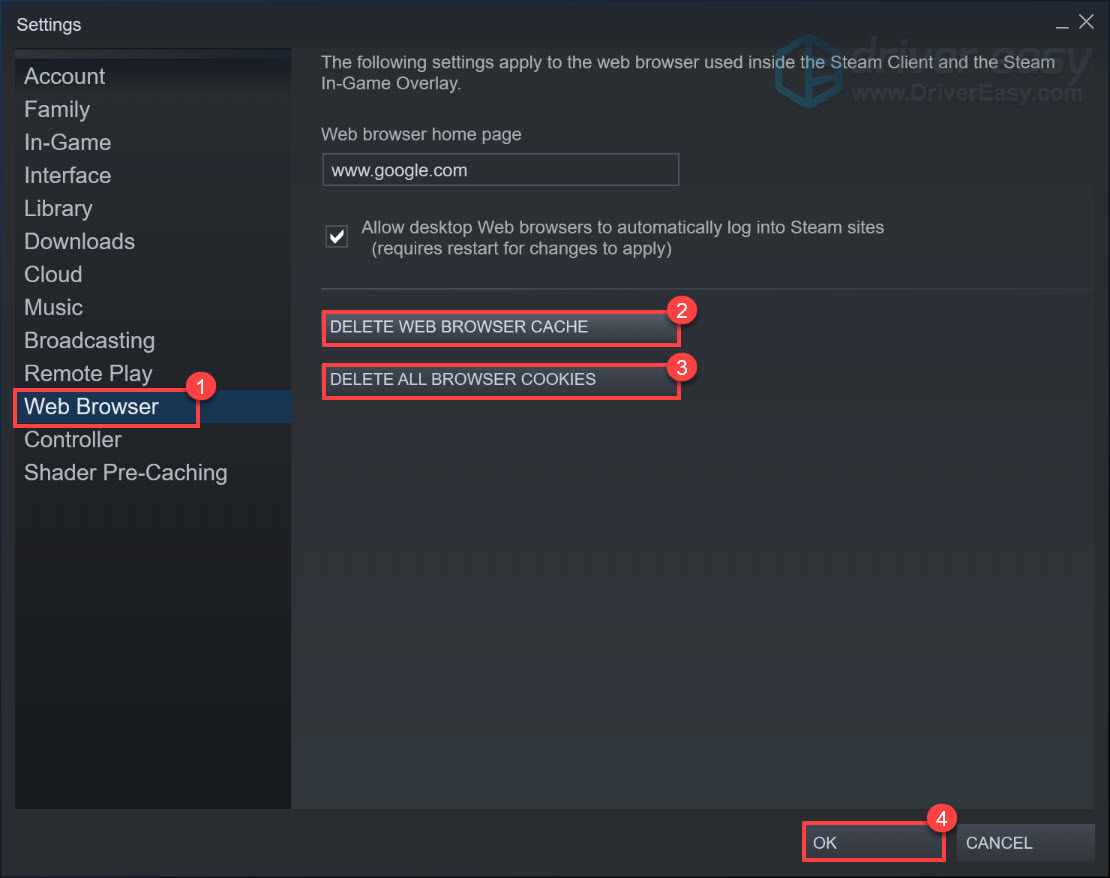 how to clear steam download cache