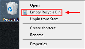 empty recycle bin