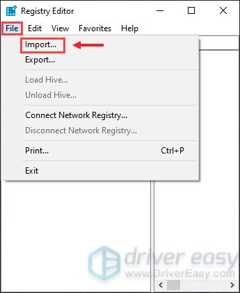 import files in Registry Editor