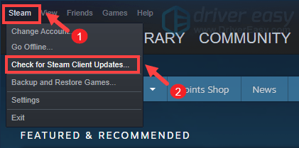 check for Steam client updates