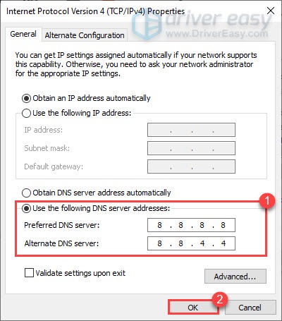 switch to a different DNS STAR WARS Battlefront II server connection issues