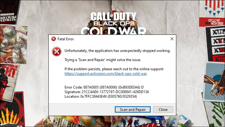 Solved Black Ops Cold War Error Code 7a0005 Driver Easy