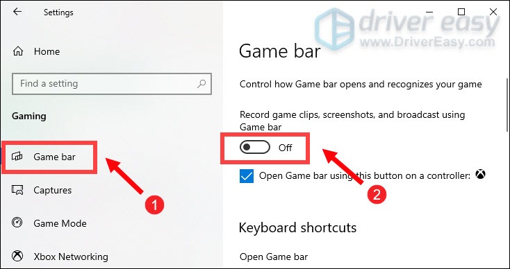 turn off game bar