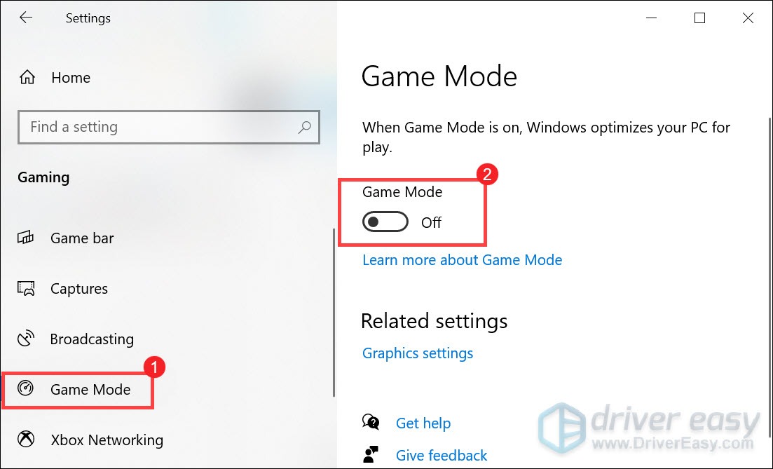 turn off game mode windows 10
