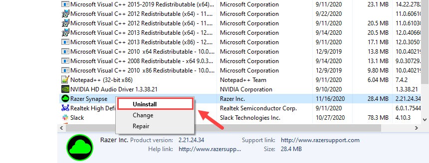 how to uninstall razer game manager