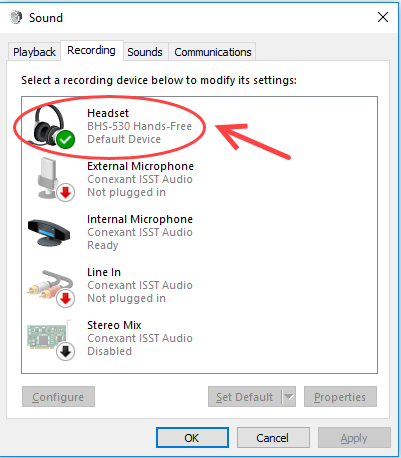 set as default microphone