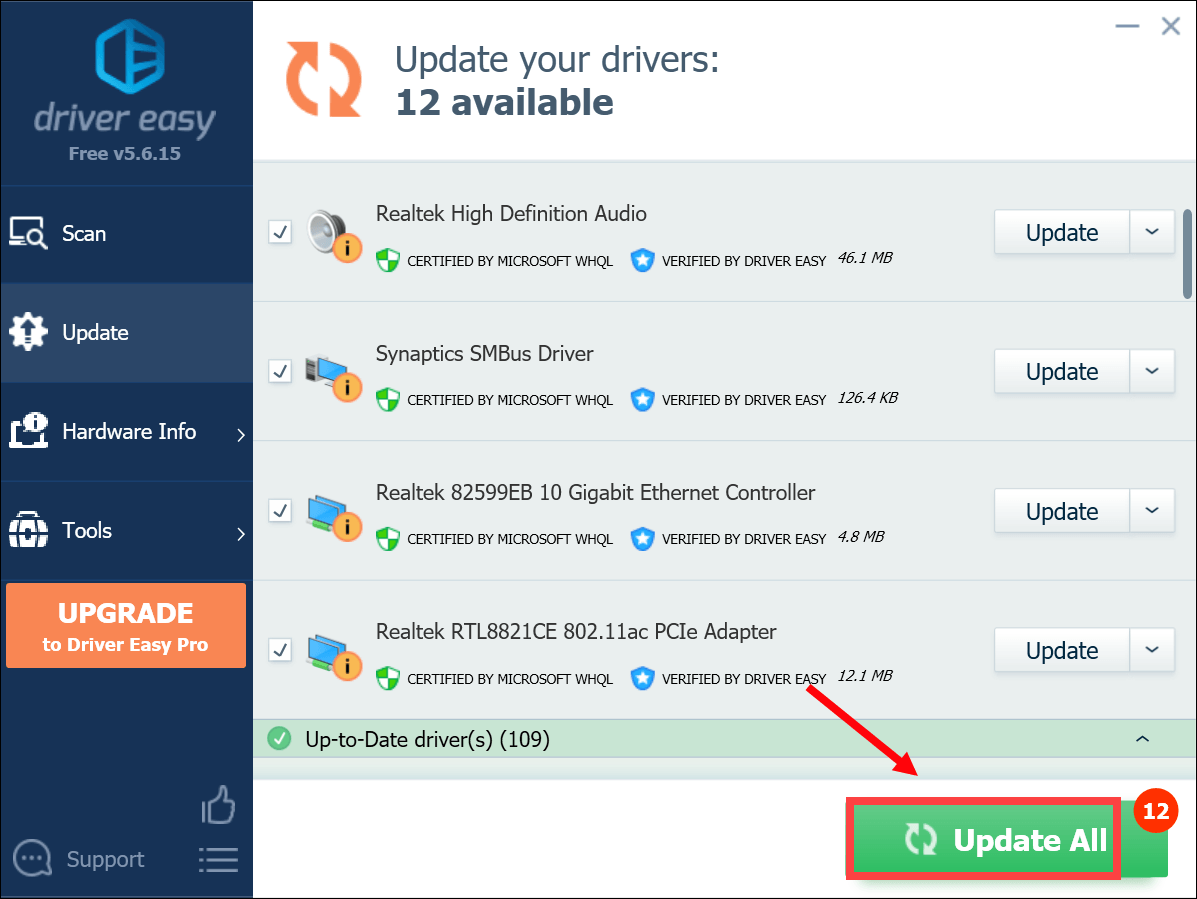 update audio drivers