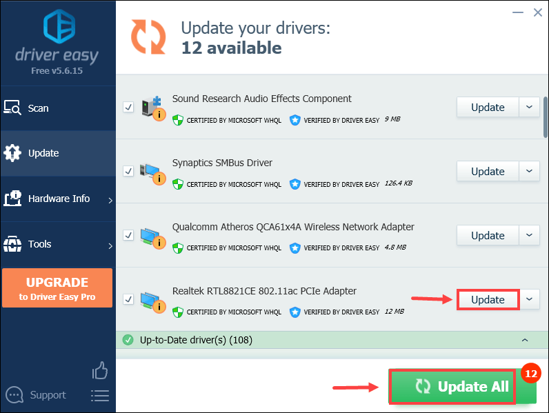 update network adapter driver with Driver Easy to fix the server connection issues in STAR WARS Battlefront II