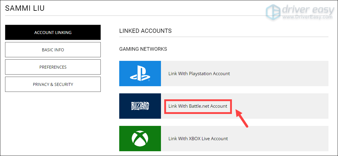 link Activision and Blizzard accounts