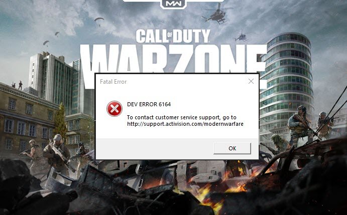 Dev error 6164 call of duty warzone как решить