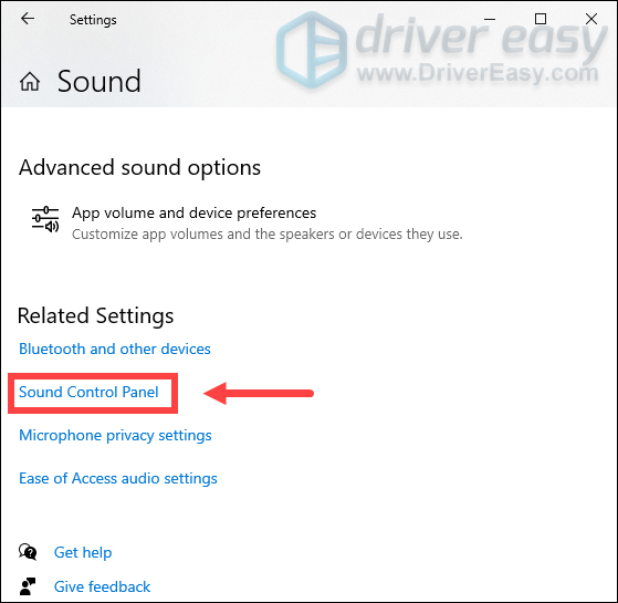 open sound control panel command