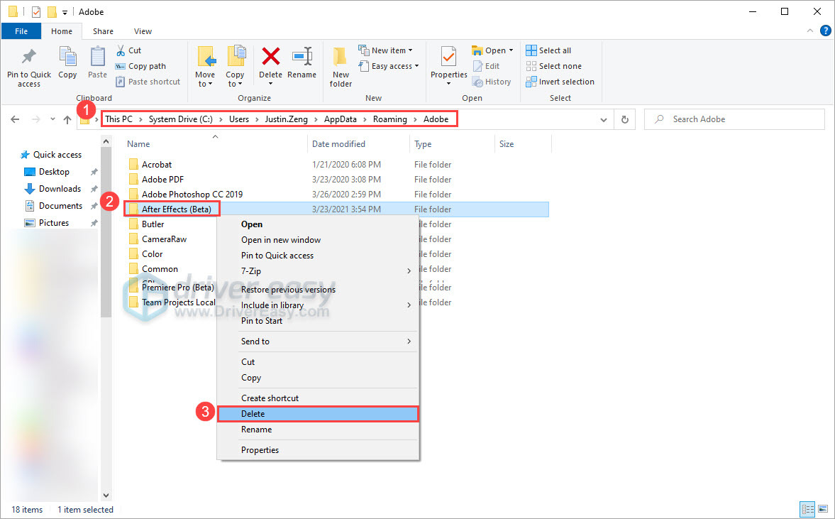 Delete the temp folder of After Effects