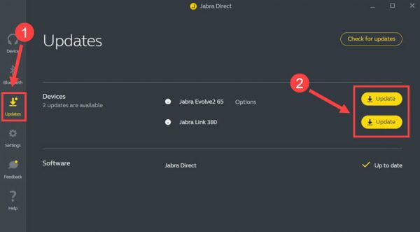 jabra direct not detecting headset