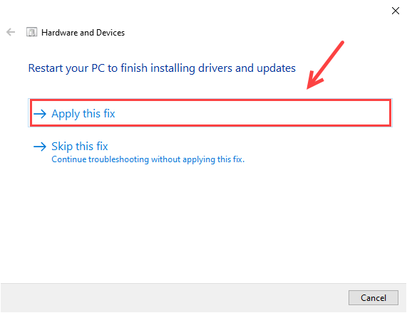 apply a windows suggested fix