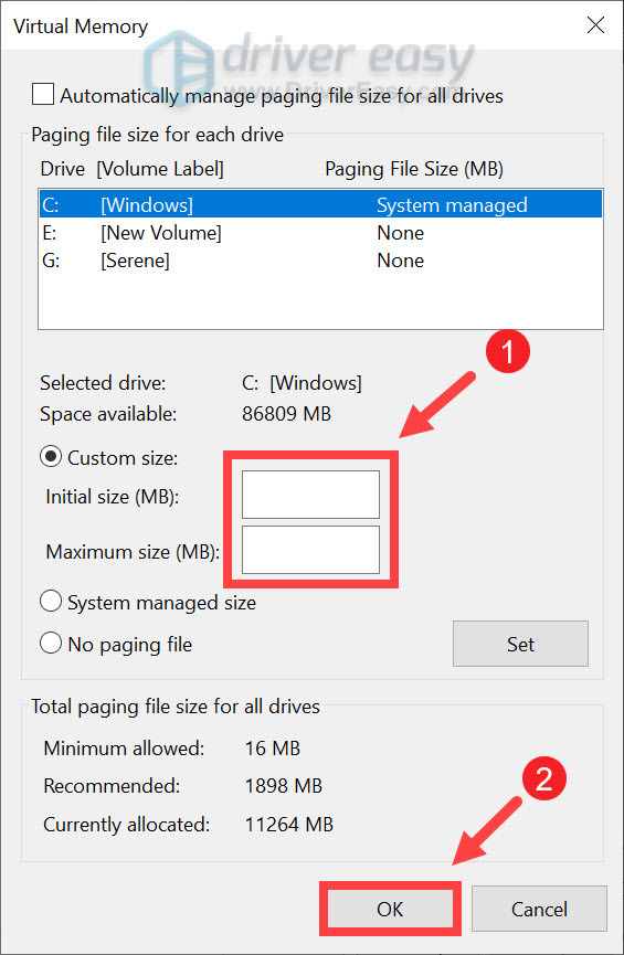 increase virtual memory