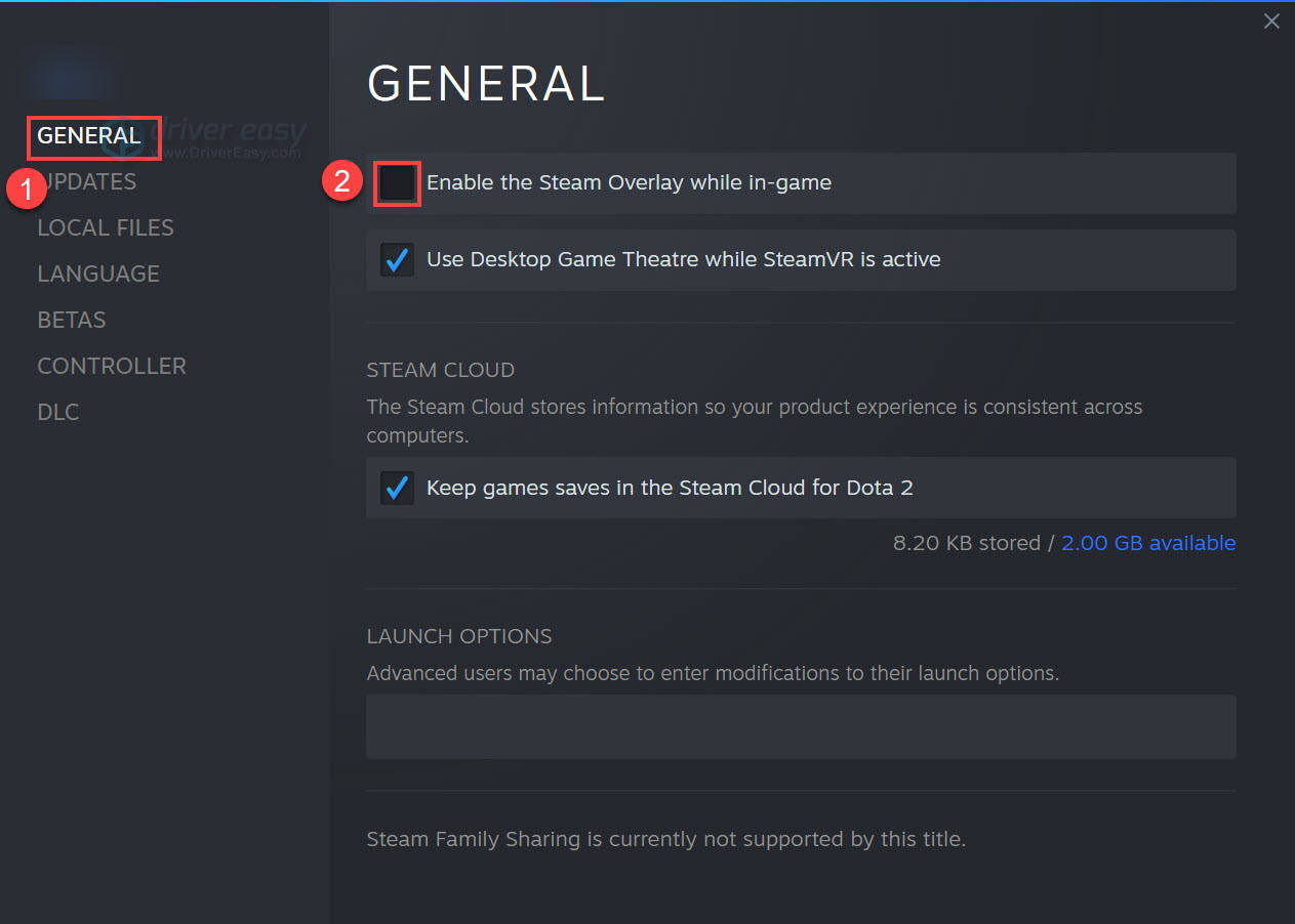 Disable the Steam Overlay It Takes Two