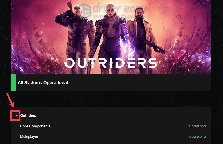 outriders server status now