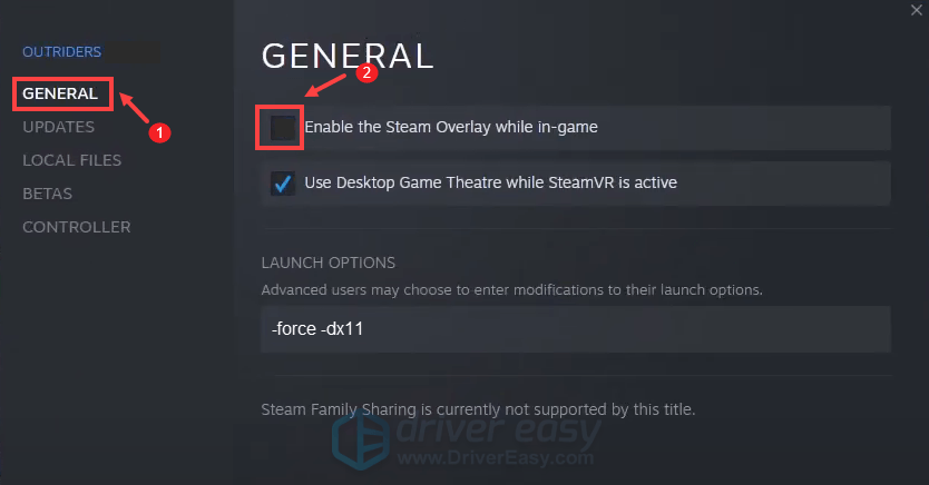 disable Steam overlay Outriders