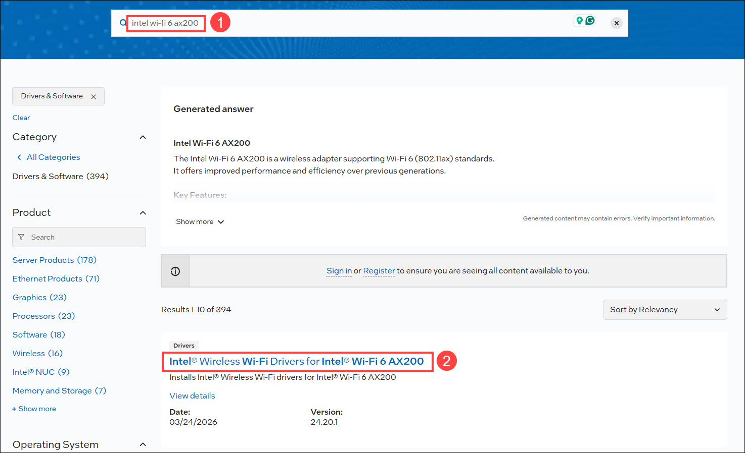 download intel wifi ax200 driver from intel