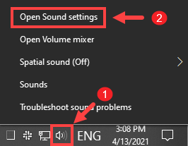 open sound settings