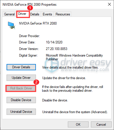 how to roll back NVIDIA driver