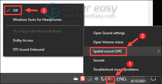 how to turn off spatial sound